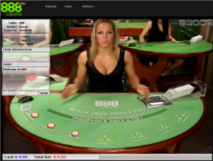 Blackjack dal vivo su 888 Casinò